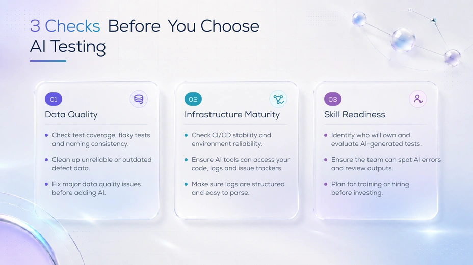 3 checks before you choose a AI Testing